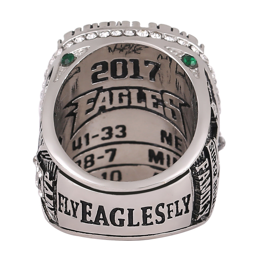 2017 and 2024 Eagles Super Bowl Replica Ring Set with Case