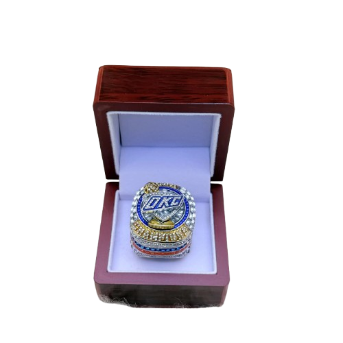 2025 OKC Thunder Finals Replica Ring with Pop-off top and hidden ring (with Case)